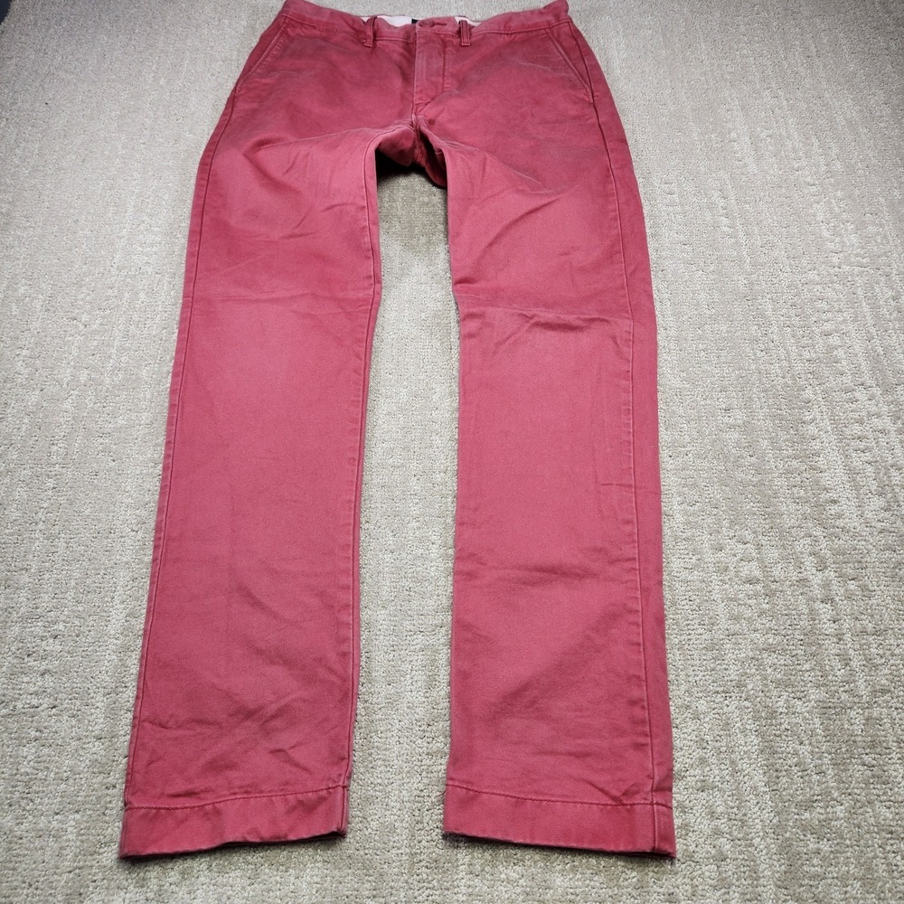 J crew Oarsman Pants Men 29x32 484 Slim Red Cotton Twill Chino Always